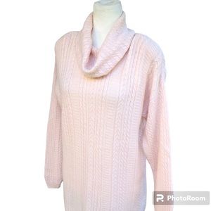Jeanne Pierre Lambswool Angora Cable Knit Cowl Neck Oversized Sweater Women’s
